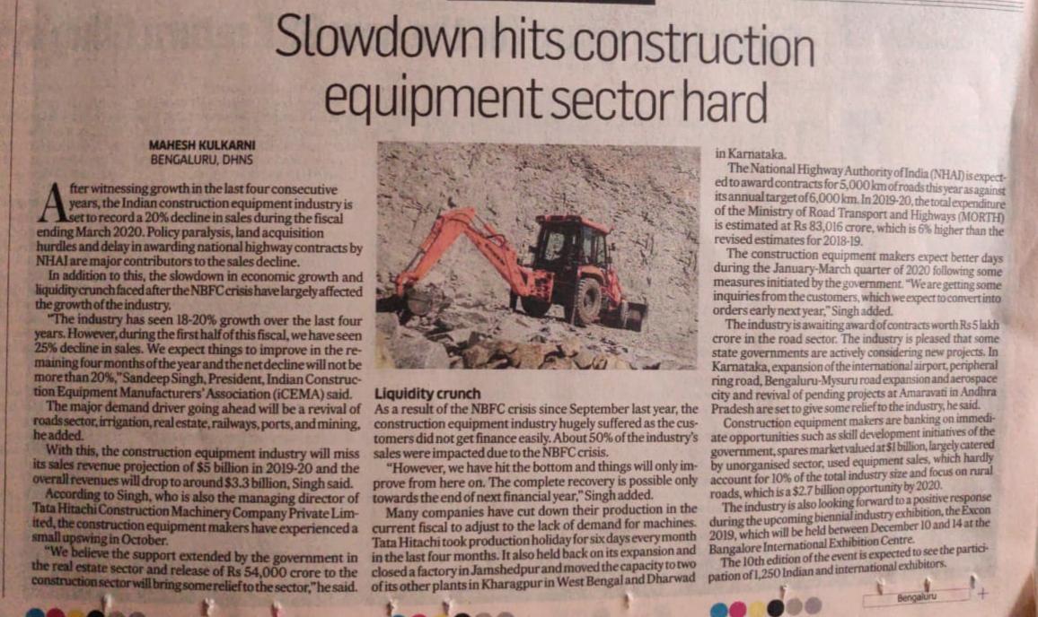 Tata Hitachi MD's Speaks to Deccan Herald