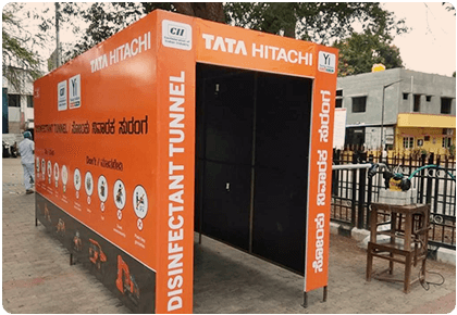 Disinfectant Tunnel at Civil Hospital, Dharwad.